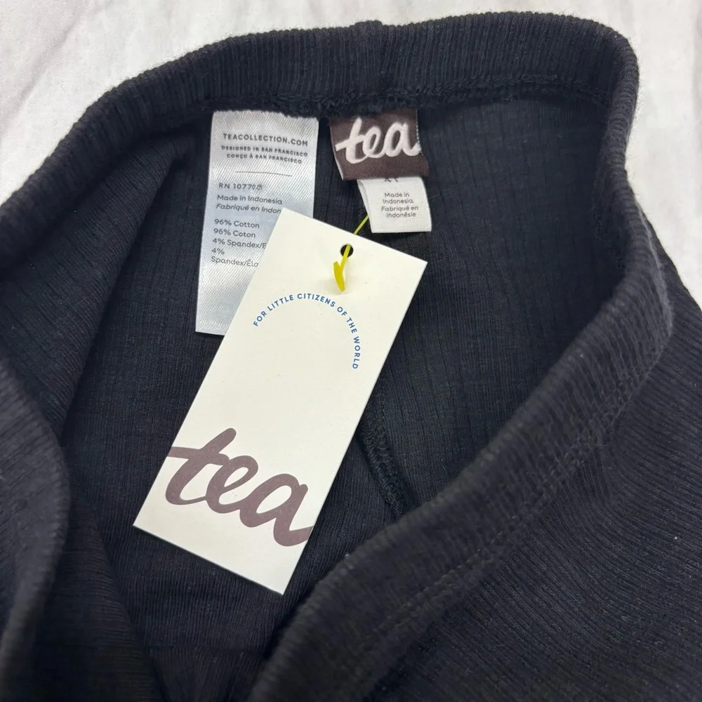 NEW Tea Collection Size 4 Heart‎ Black Kids Leggings Bundle